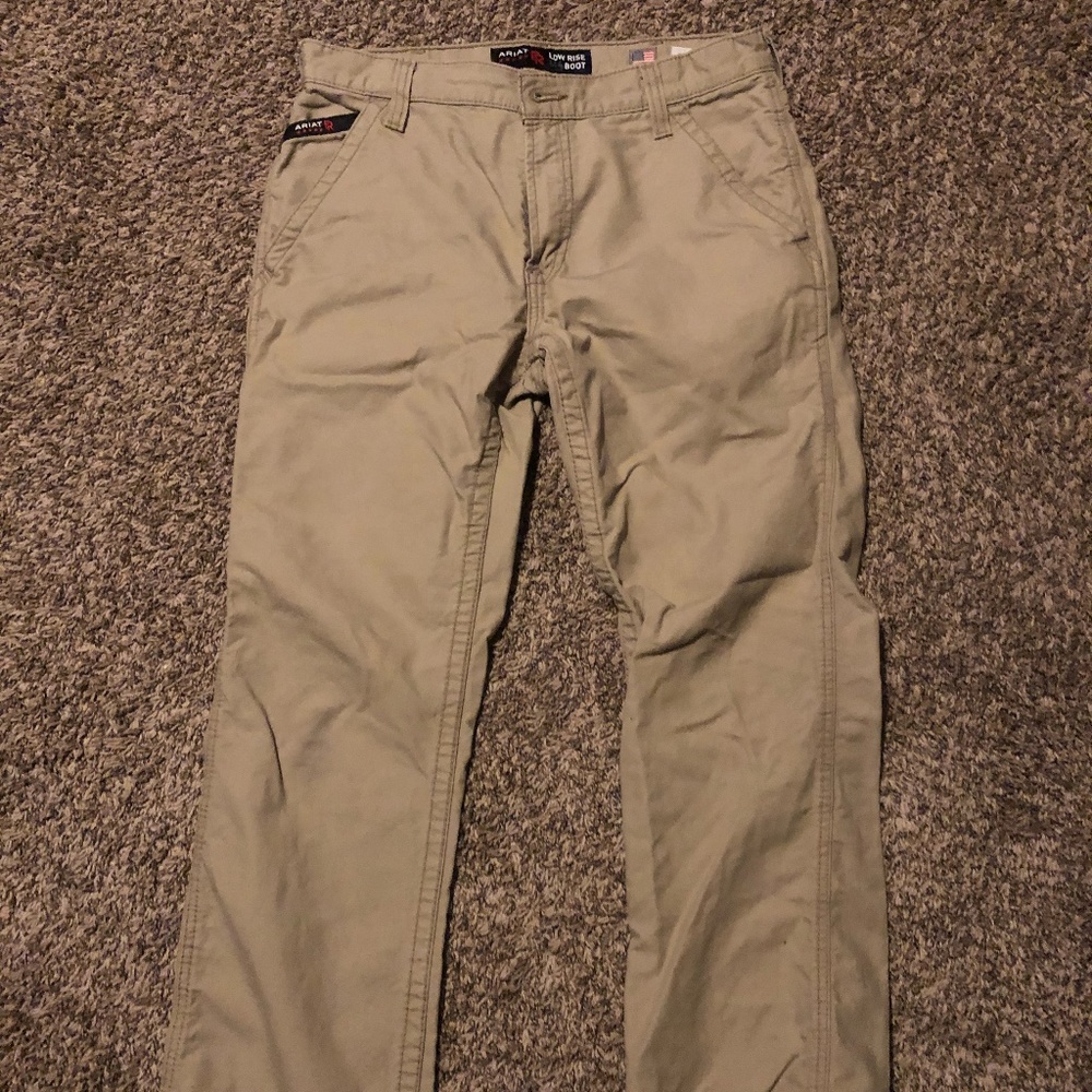 Mens Ariat Khaki 32x34 boot cut pants